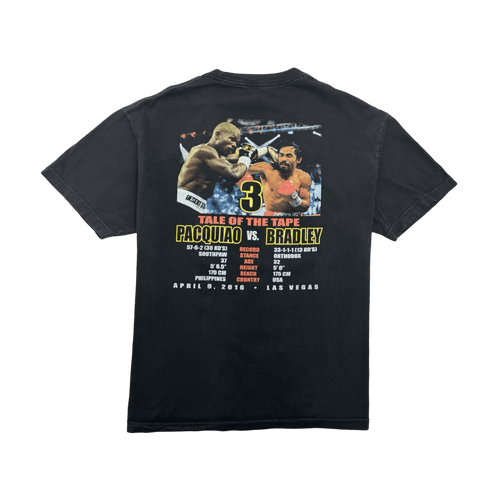 (XL) Pacquiao vs Bradley 3 Promo Tee Black | Vintage Clothing Store Canada