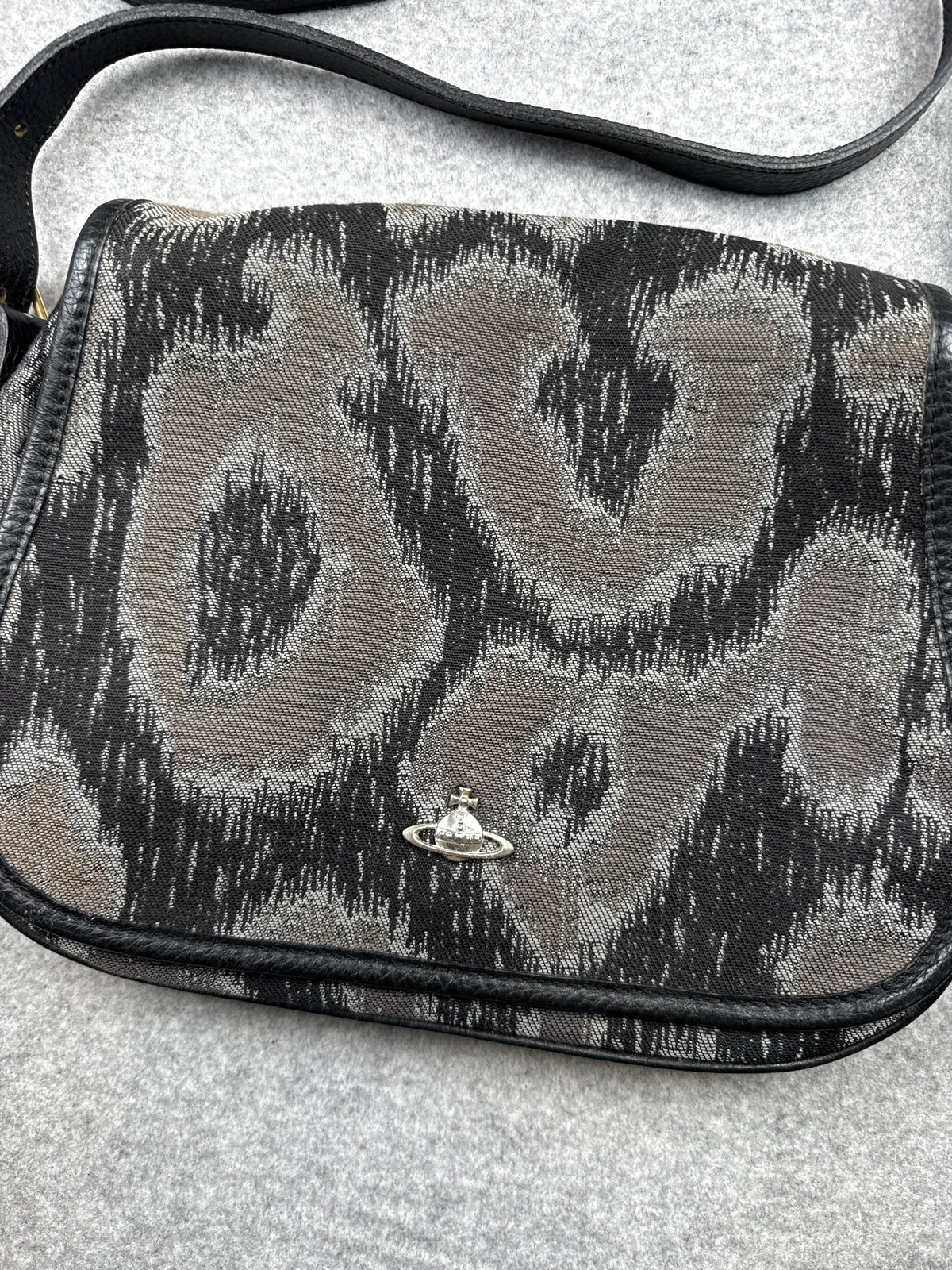 Vivienne Westwood Jacquard Leopard Crossbody Bag Black/Grey