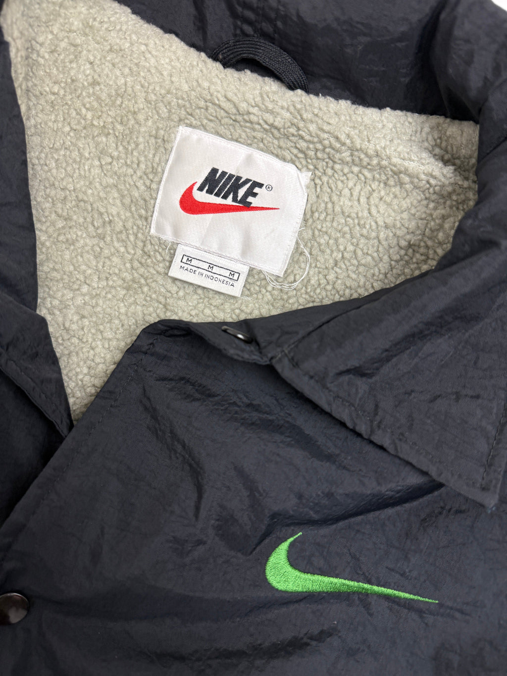 Vintage 90s Nike Fleece Lined Parka Jacket Black