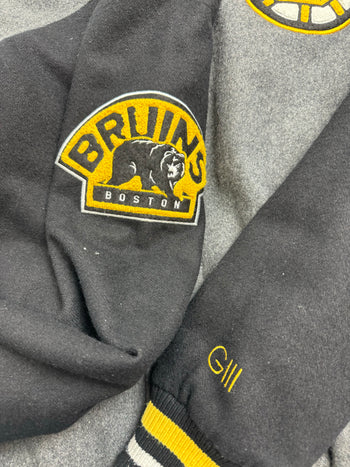 (L) Vintage Boston Bruins Varsity Jacket