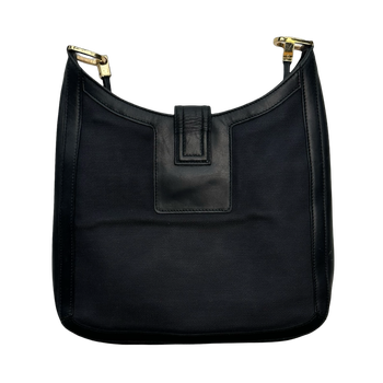 Vintage Gucci G Buckle Shoulder Bag Black