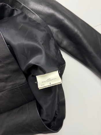 Vintage Balenciaga Paris BB Leather Jacket Black