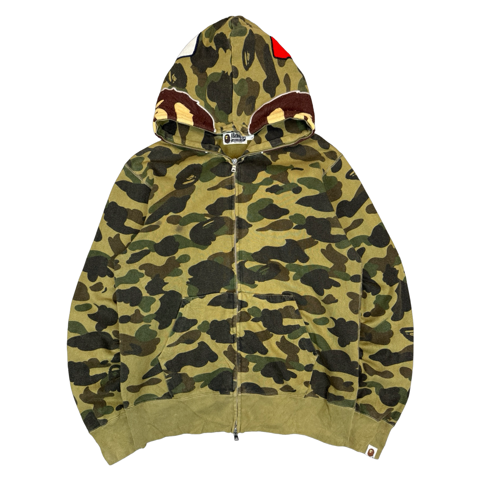 BAPE Ape Head Full Zip Hoodie Camo Green (USED)
