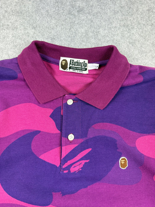BAPE Color Camo Ape Head Tee Purple (USED) | Vitnage Clothing Store Canada