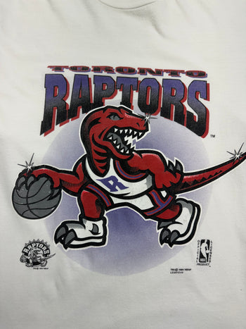 (L) Vintage '94 Toronto Raptors Tee White