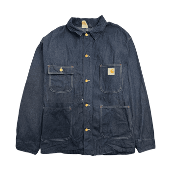 (XL) Vintage 90s Carhartt Denim Wash Chore Jacket