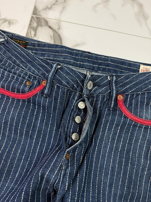 Vintage Evisu Lot 2008 Striped Denim Pants | Vitnage Clothing Store Canada