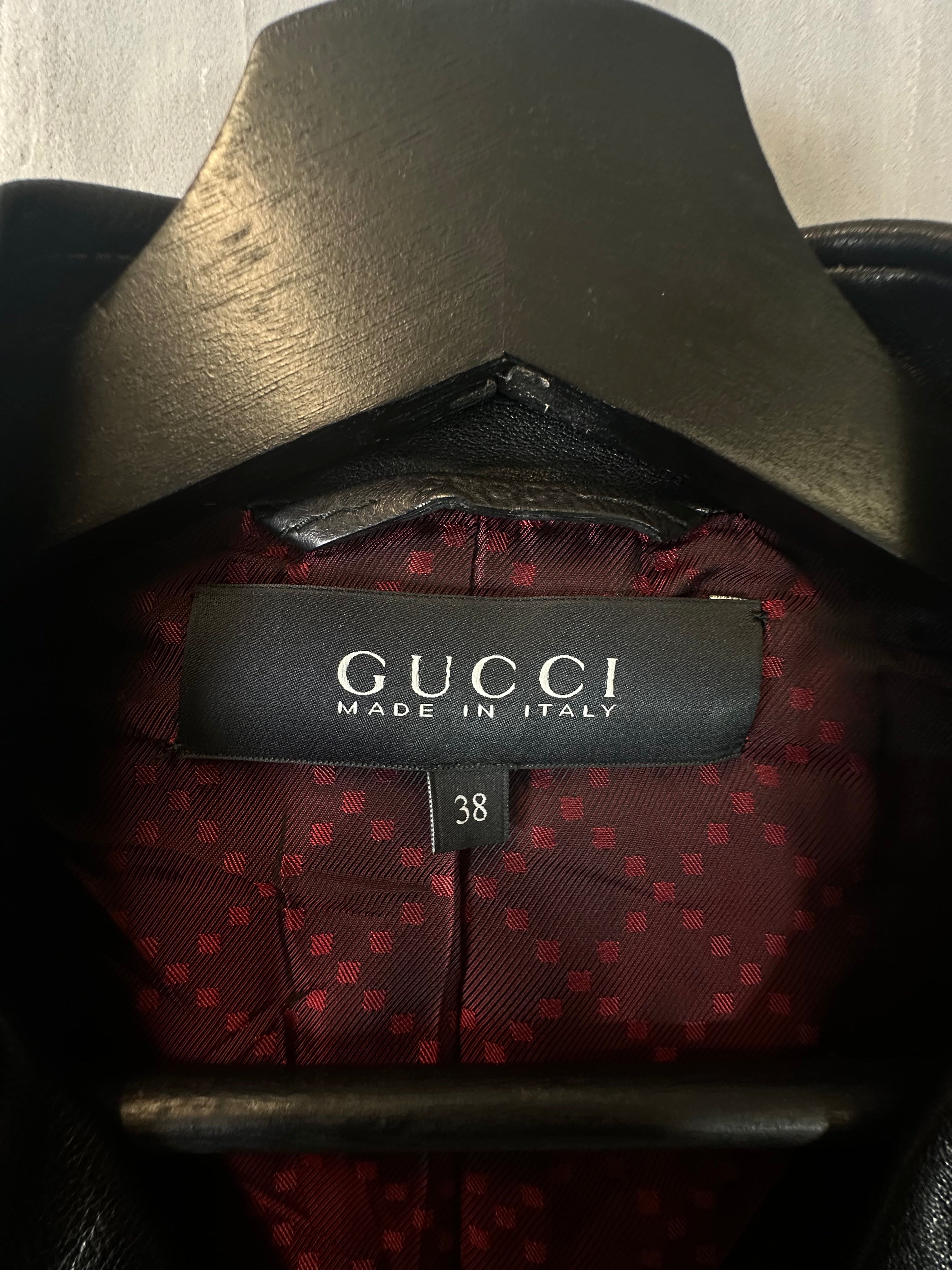 Women's Gucci Leather Bike Jacket Black (USED)