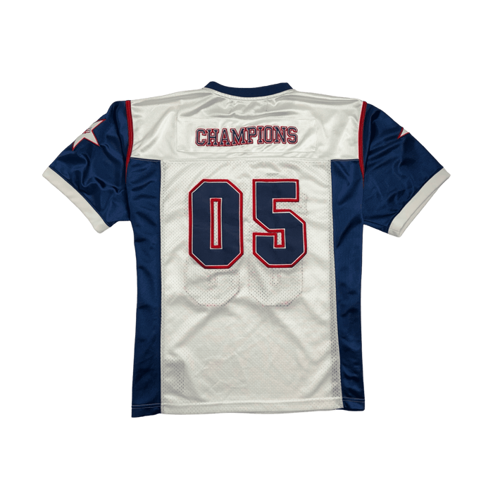 (L) Vintage 2000s Exco Wear Football Jersey White/Navy | Vitnage Clothing Store Canada