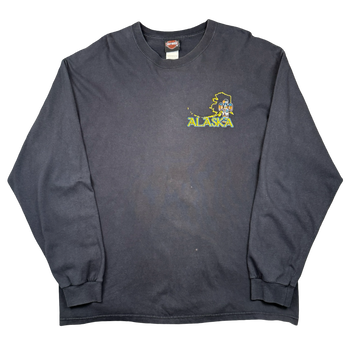 Vintage Harley Davidson Alaska Inside Passage L/S Tee Black
