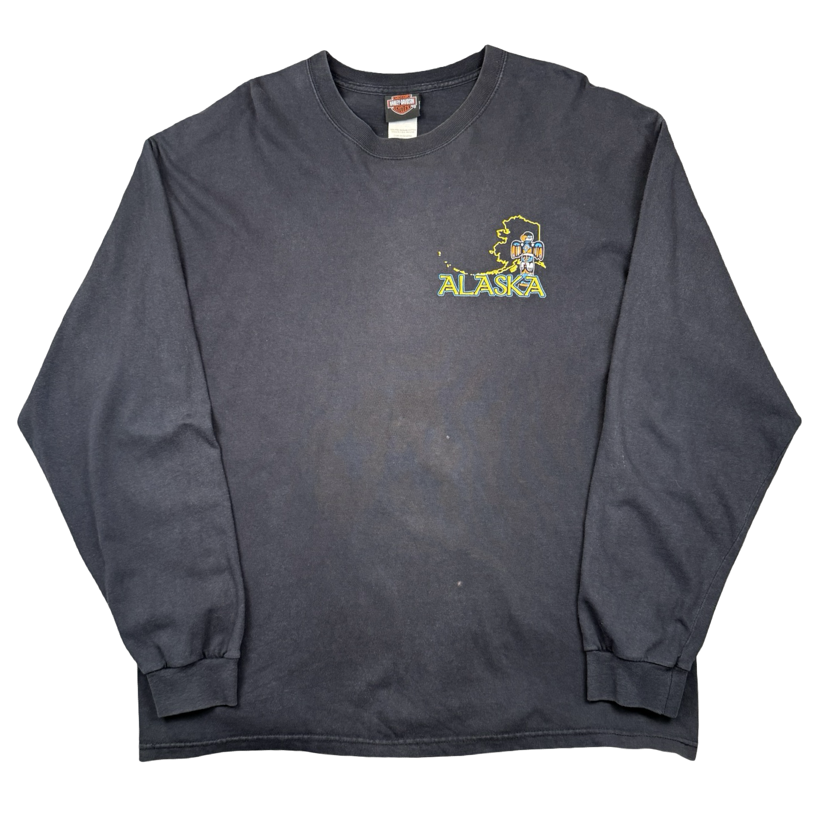 Vintage Harley Davidson Alaska Inside Passage L/S Tee Black