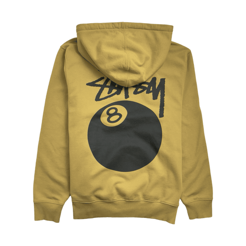 Stussy 8-Ball Logo Hoodie Gold (USED) | Vintage Clothing Store Canada