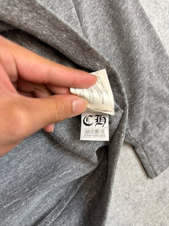 Chrome Hearts Red Horseshoe Multi Cross Zip Up Hoodie Grey