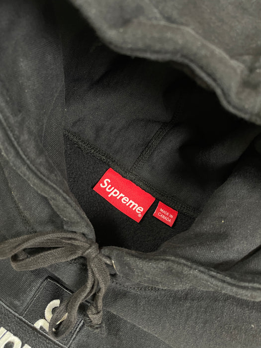 Supreme Cross Box Logo Hooded Sweatshirt Black (USED) | Vitnage Clothing Store Canada