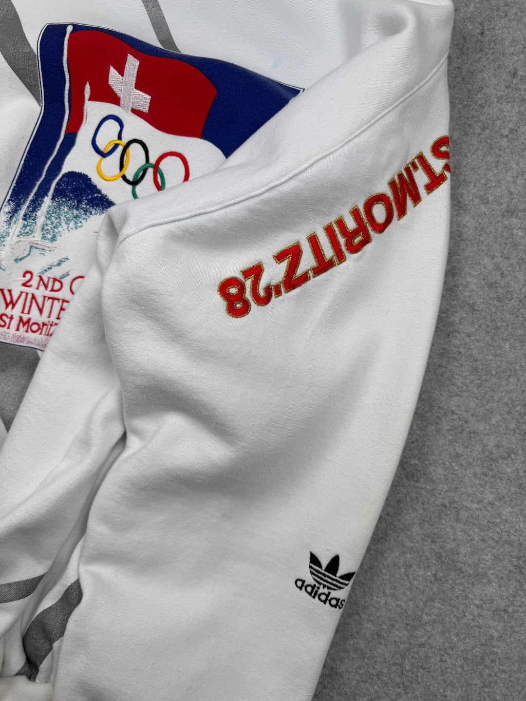 Vintage Adidas 2nd Olympic Winter Games St Moritz Sweatshirt White