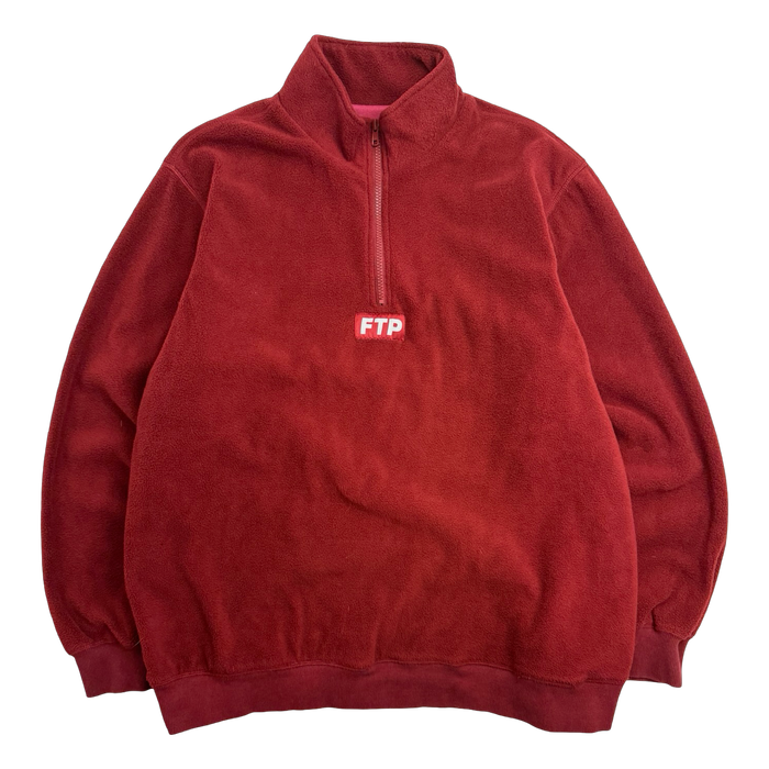 FTP Sherpa Half Zip Jacket Red (USED) | Vitnage Clothing Store Canada