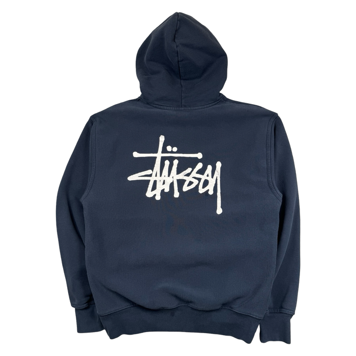 Stussy Basic Logo Hoodie Navy (USED) | Vitnage Clothing Store Canada