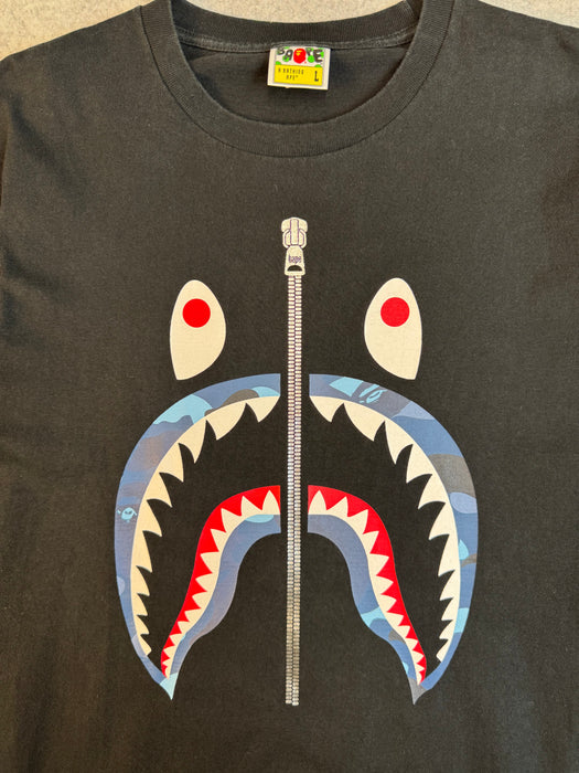 BAPE ABC Camo Shark Tee Black/Blue (USED) | Vitnage Clothing Store Canada