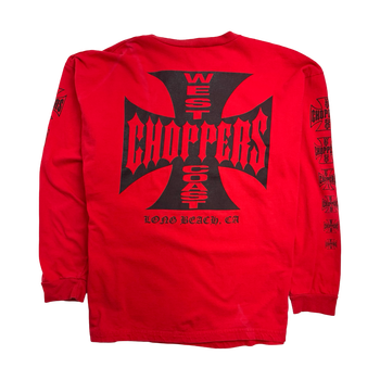 (L) Vintage 90s West Coast Choppers L/S Tee Red