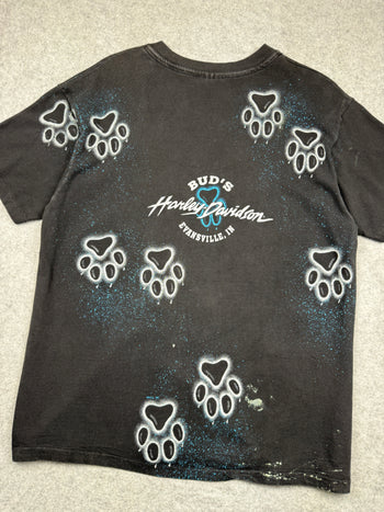 Vintage Harley Davidson Wolf AOP Tee Black