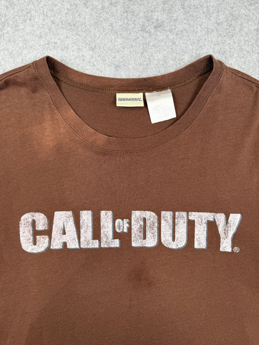 Vintage 2000's Call Of Duty Tee Brown | Vitnage Clothing Store Canada