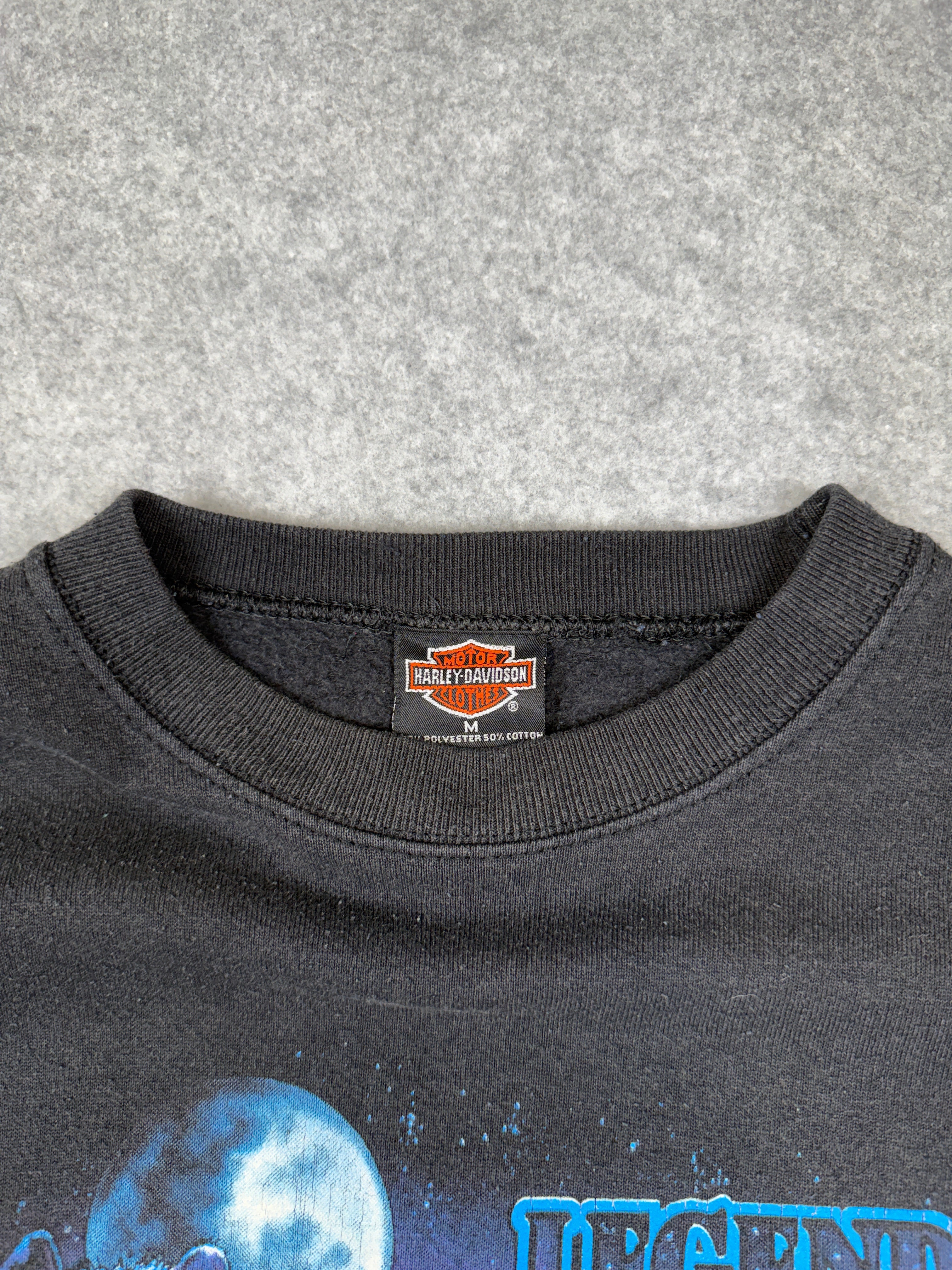 Vintage Harley Davidson Legends Live Where Legends Roam Sweatshirt Black