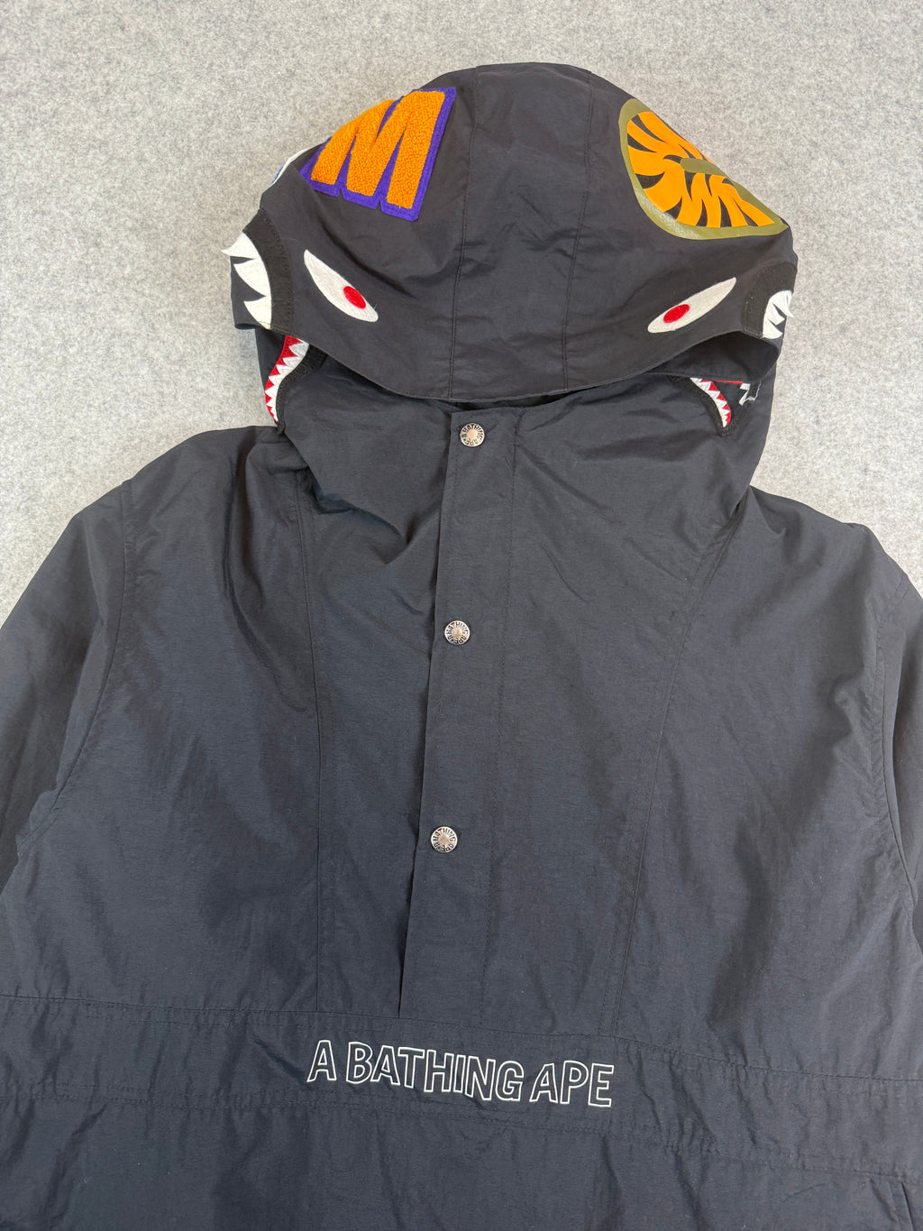 BAPE Shark Hooded Anorak Jacket Black (USED)