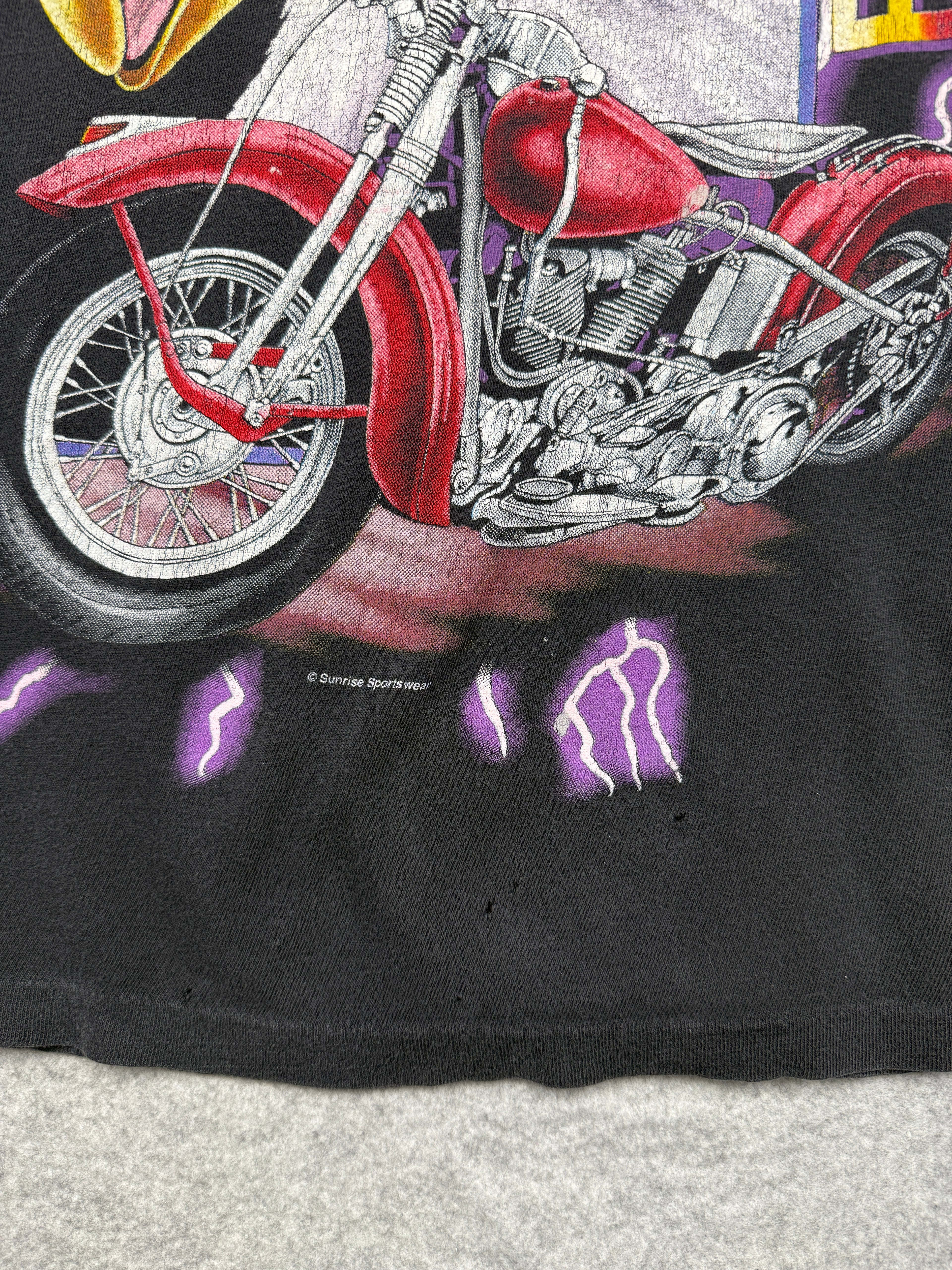 Vintage American Thunder Lightning Eagle Americade Tee Black