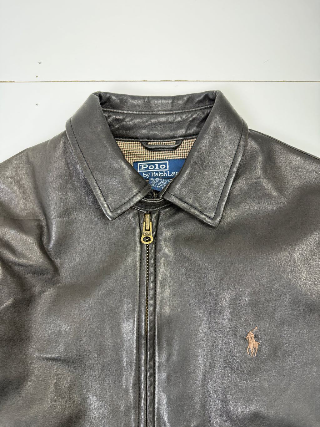 Vintage Polo Ralph Lauren Leather Jacket Brown