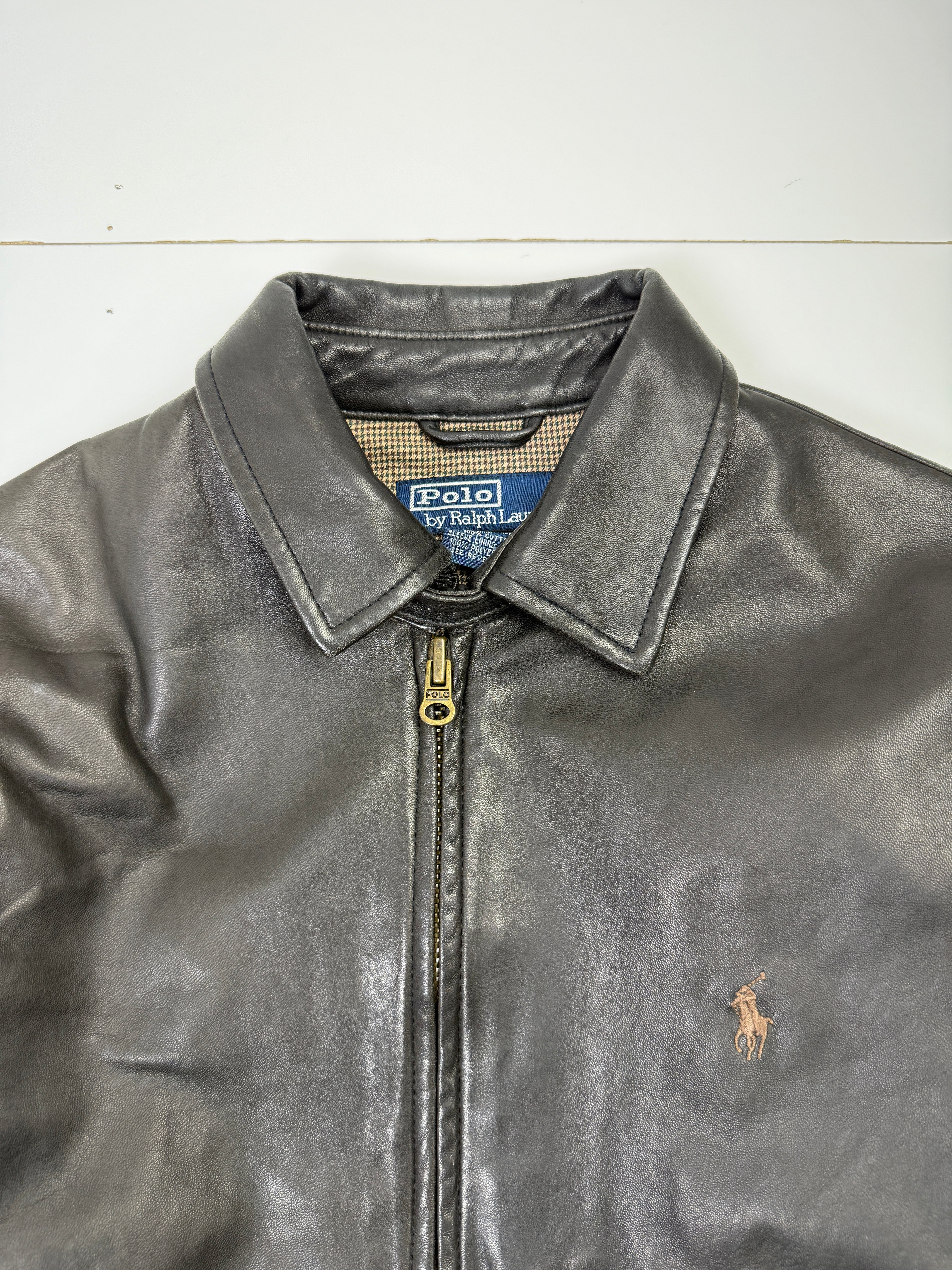 Vintage Polo Ralph Lauren Leather Jacket Brown