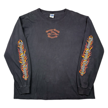 Vintage Orange County Choppers Script Flame Sleeve L/S Tee Black