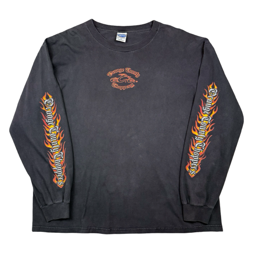 Vintage Orange County Choppers Script Flame Sleeve L/S Tee Black | Vintage Clothing Store Canada
