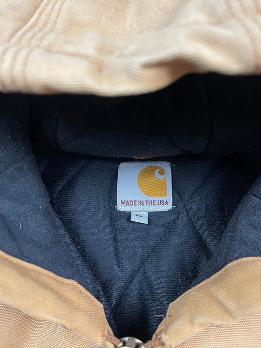 Vintage Carhartt Hooded Work Jacket Khaki | Vitnage Clothing Store Canada