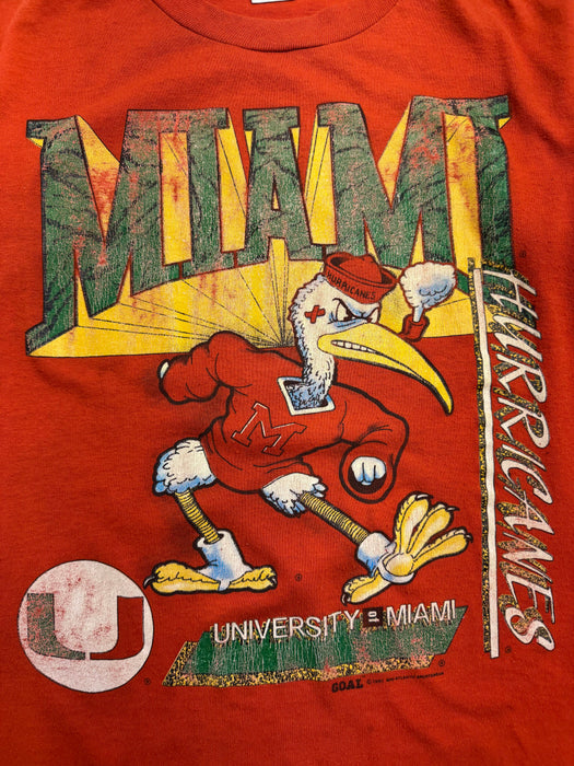 Vintage '91 University Of Miami Tee Orange | Vitnage Clothing Store Canada