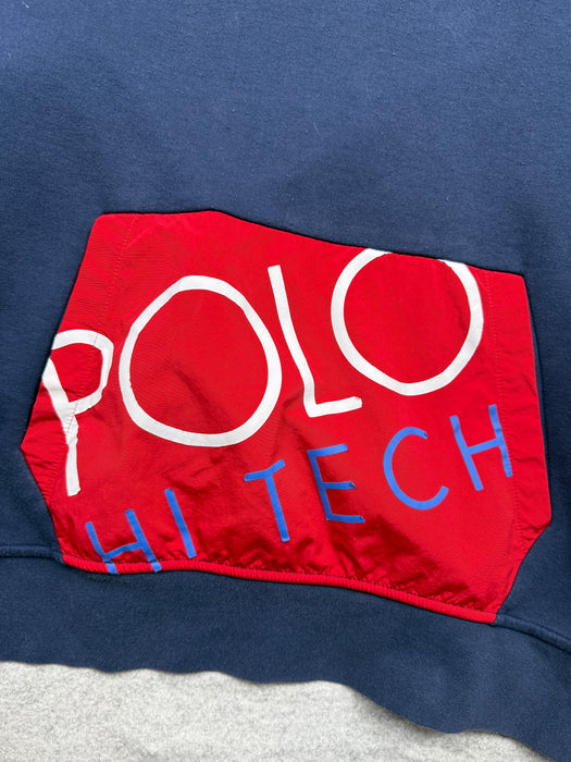Vintage Polo Ralph Lauren Hi Tech Hoodie Navy/Red | Vitnage Clothing Store Canada