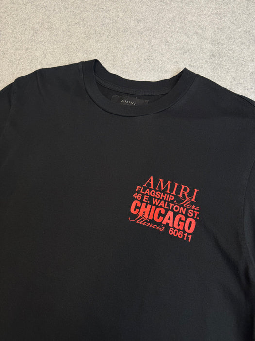 Amiri Chicago Exclusive Tee Black (USED) | Vitnage Clothing Store Canada