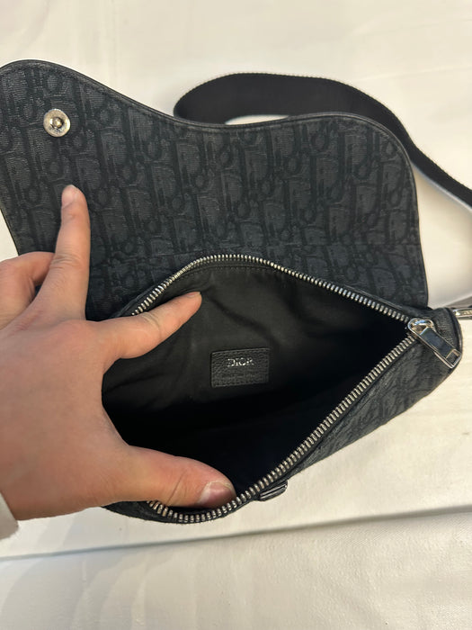 Dior Oblique Jacquard Saddle Bag Black | Vitnage Clothing Store Canada
