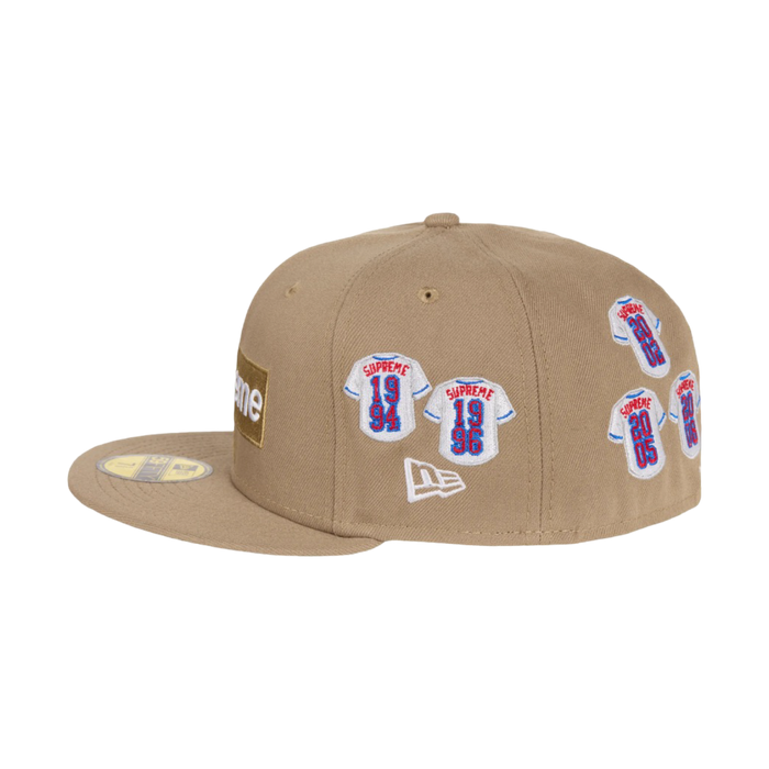 Supreme Jerseys Box Logo New Era Fitted Hat Khaki | Vitnage Clothing Store Canada