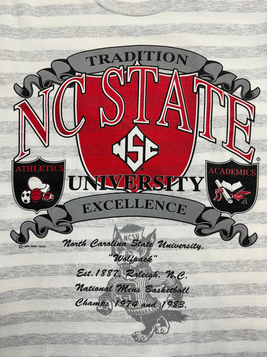 (L) Vintage '93 NC State University Tee Light Grey | Vitnage Clothing Store Canada