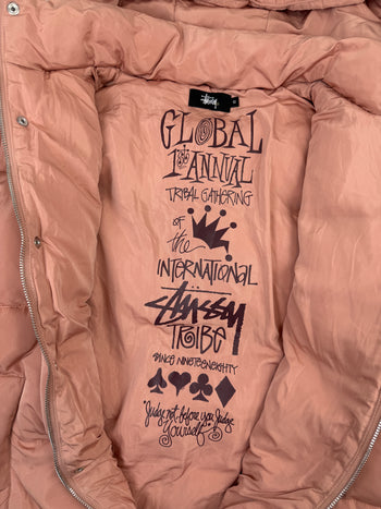 Women’s Stussy Tribe Puffer Jacket Pink (USED)