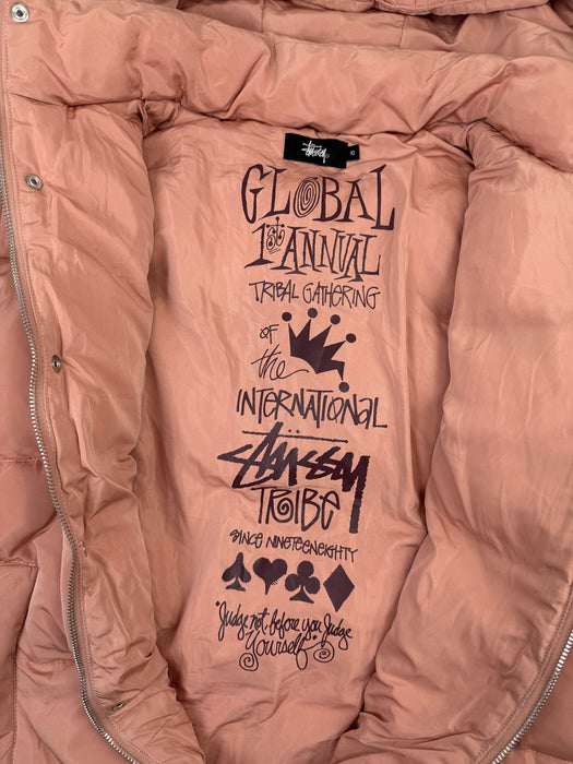 Women’s Stussy Tribe Puffer Jacket Pink (USED) | Vitnage Clothing Store Canada