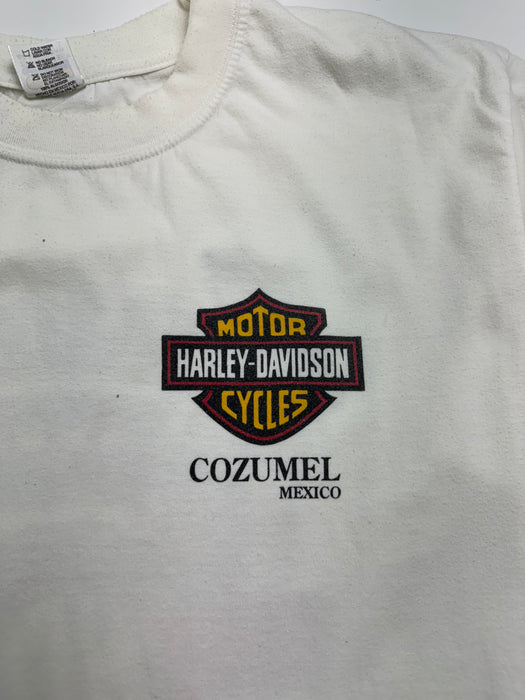 Vintage Boot Cozumel Mexico Harley Davidson Tee White | Vitnage Clothing Store Canada