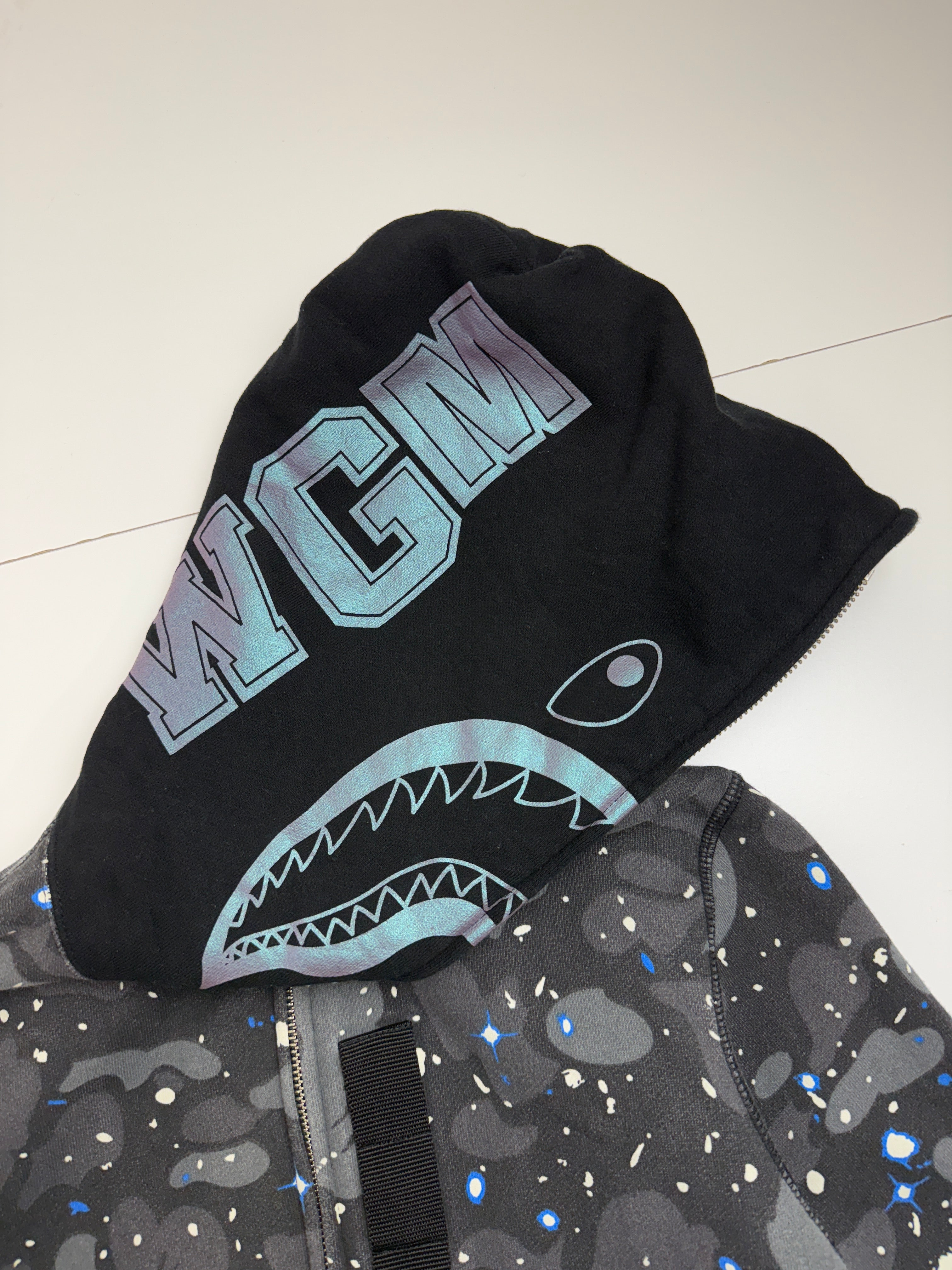 BAPE Space Camo Shark Full Zip Hoodie Black (USED)