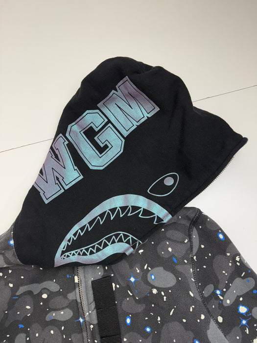 BAPE Space Camo Shark Full Zip Hoodie Black (USED) | Vitnage Clothing Store Canada