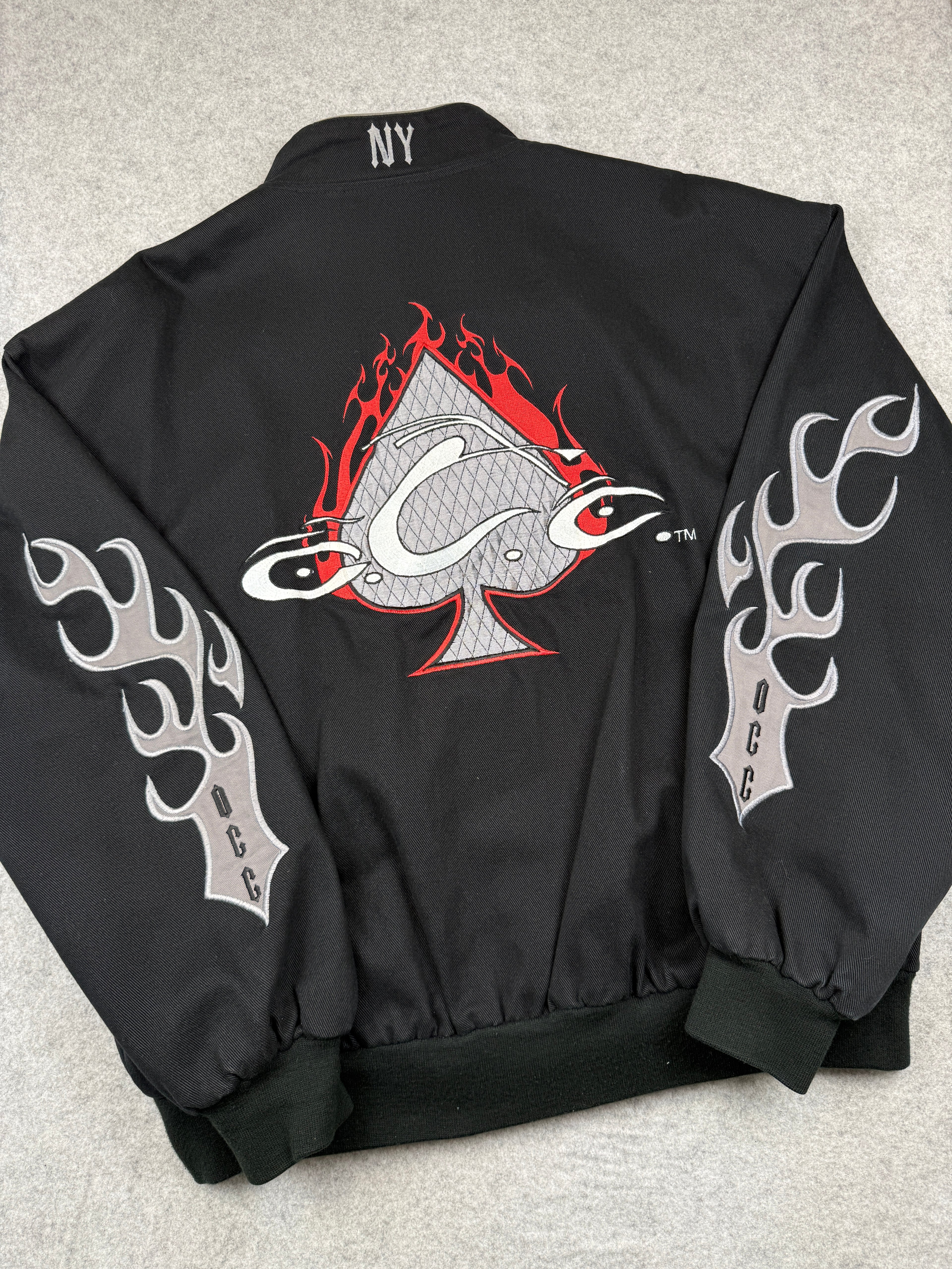 Vintage Orange County Choppers Flame Sleeve Canvas Jacket Black