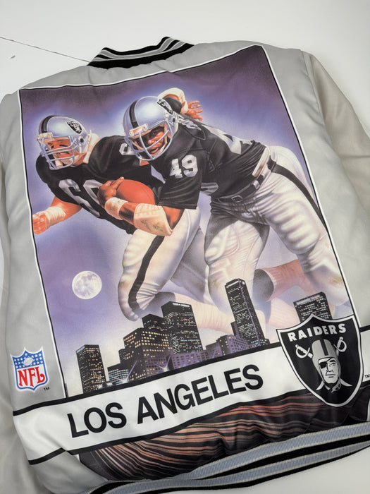 Vintage Los Angeles Raiders Badgetti Design Satin Bomber Jacket | Vitnage Clothing Store Canada