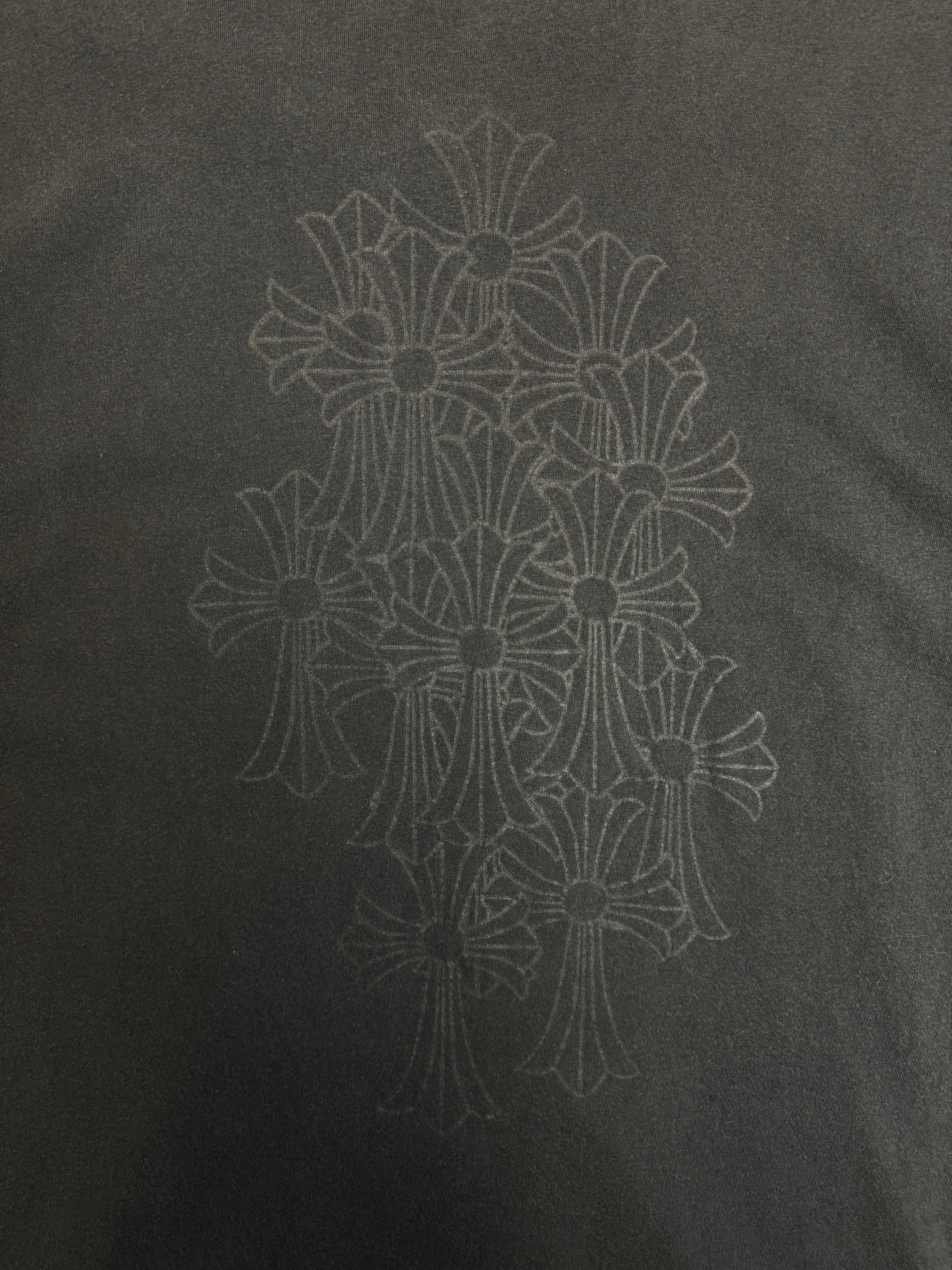Chrome Hearts Sleeve Script Multi Cross Pocket Tee Black