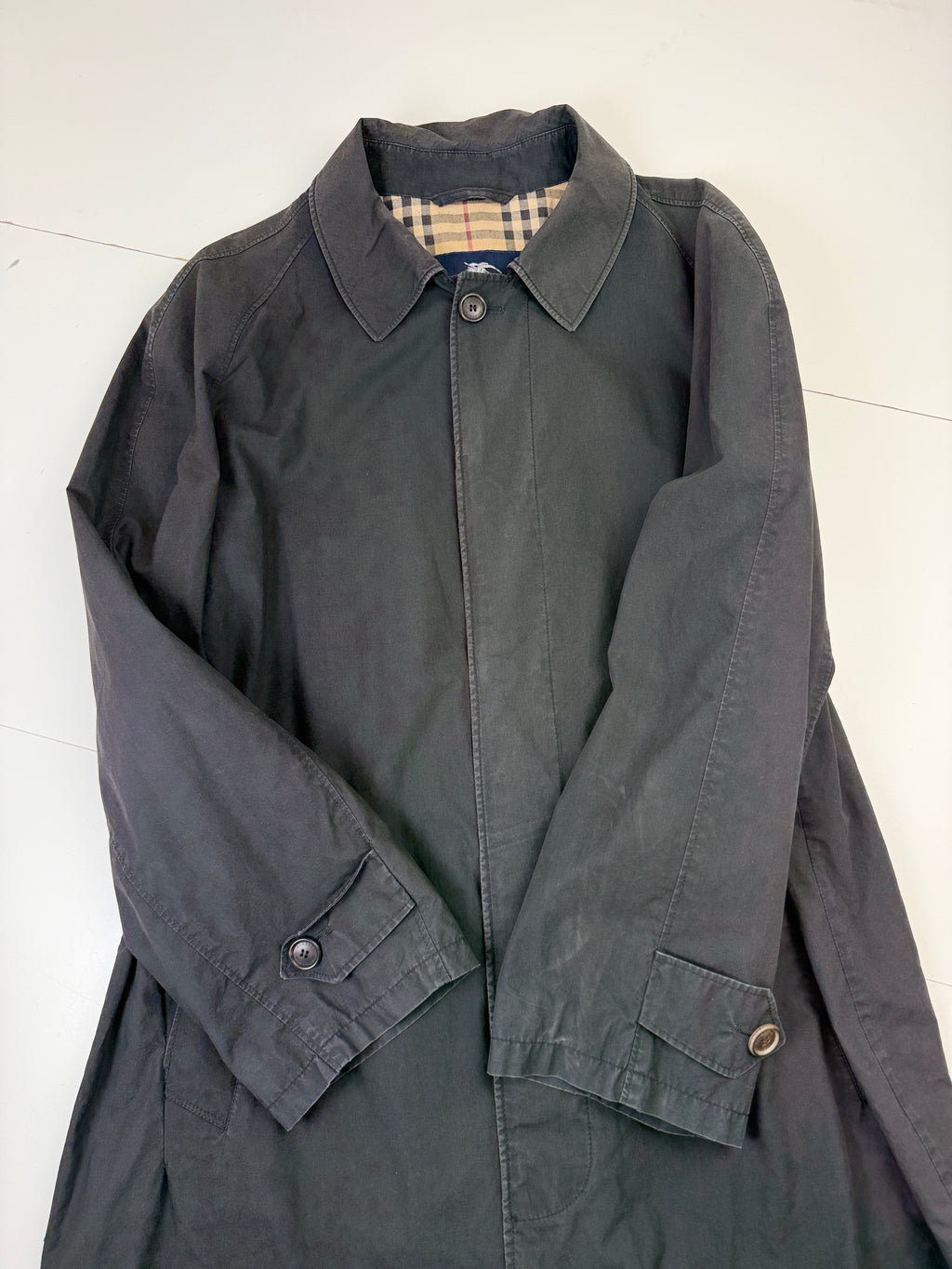 Vintage Men's Burberry Trench Coat Black