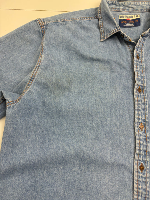 (L) Vintage Levis Orange Tab Denim Light Washed Button Up | Vitnage Clothing Store Canada