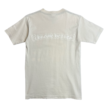 Vintage Chrome Hearts Back Scroll Pocket Tee Beige